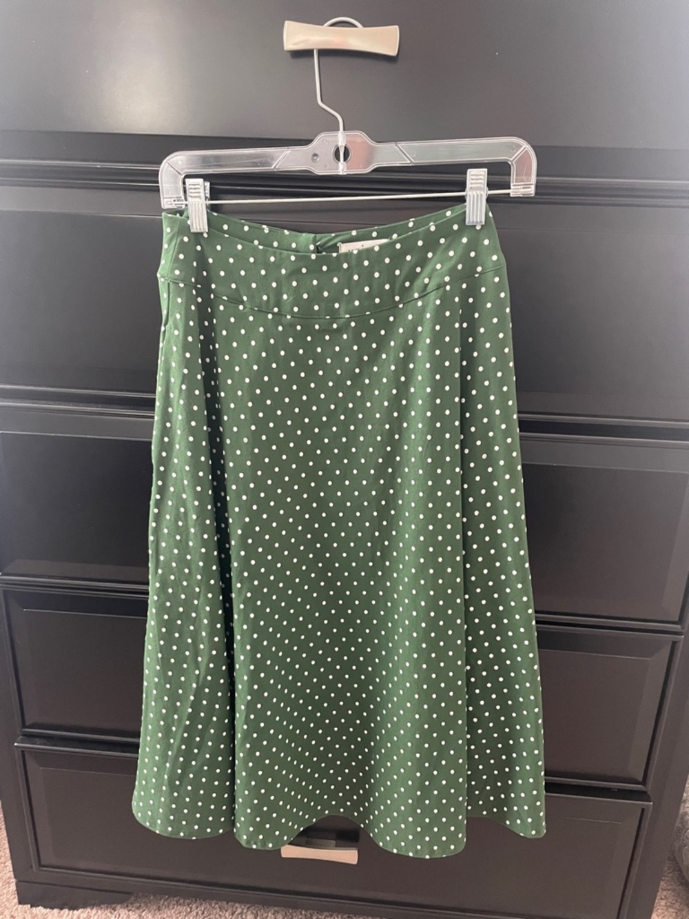 Unique Vintage Green Polka Circle Skirt